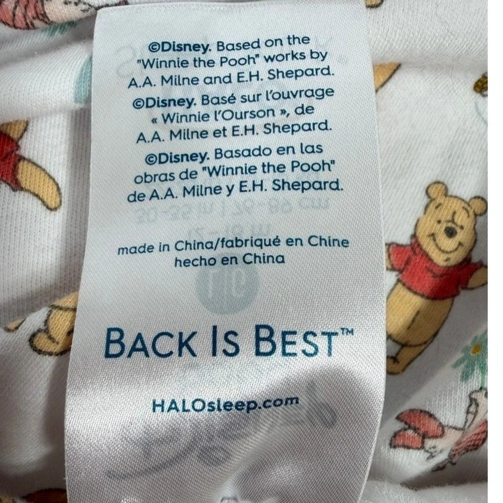 Disney Baby HALO SleepSack Winnie the Pooh Wearable Blanket White 12-18M Zip
